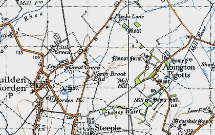 Old map of North Brook End in 1946