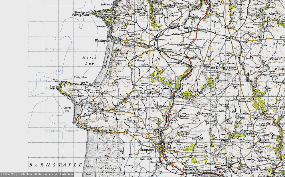 Old Map of North Buckland, 1946 in 1946