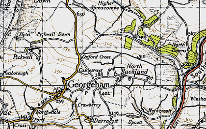 Old map of Higher Spreacombe in 1946