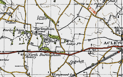 Old map of Acle Hall in 1945