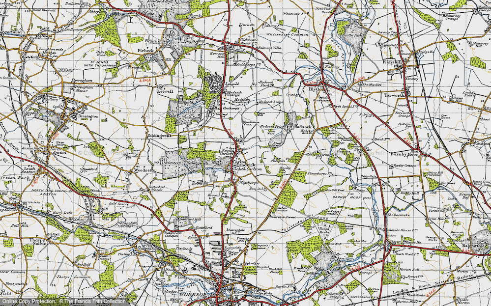 Old Map of Historic Map covering Alder Plantation in 1947