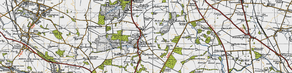 Old map of North Carlton in 1947