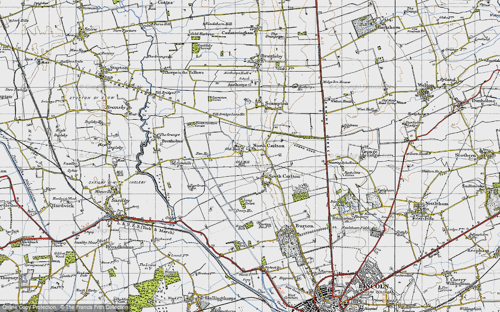 Old Map of North Carlton, 1947 in 1947