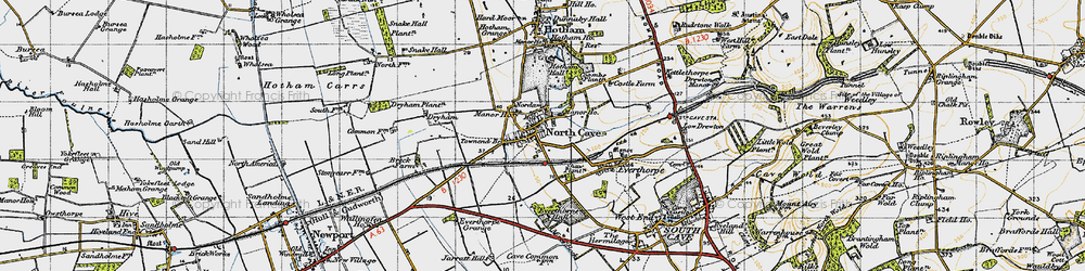 Old map of North Cave in 1947