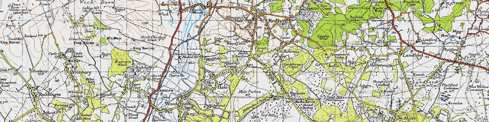 Old map of North Charford in 1940