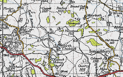 Old map of North Chideock in 1945