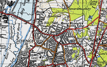 Old map of North Chingford in 1946