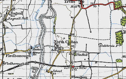 Old map of North Clifton in 1947