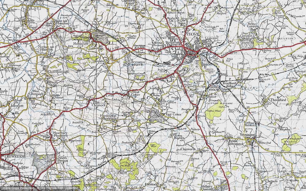Old Map of North Coker, 1945 in 1945