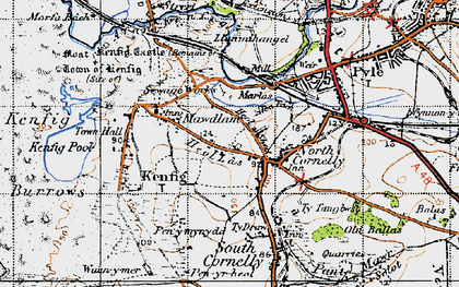 Old map of North Cornelly in 1947