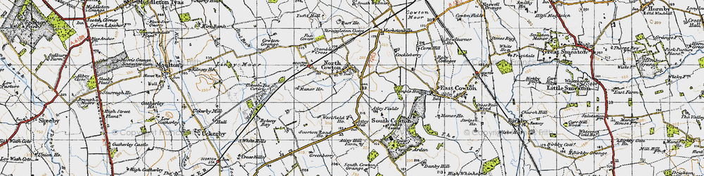 Old map of Atley Hill in 1947