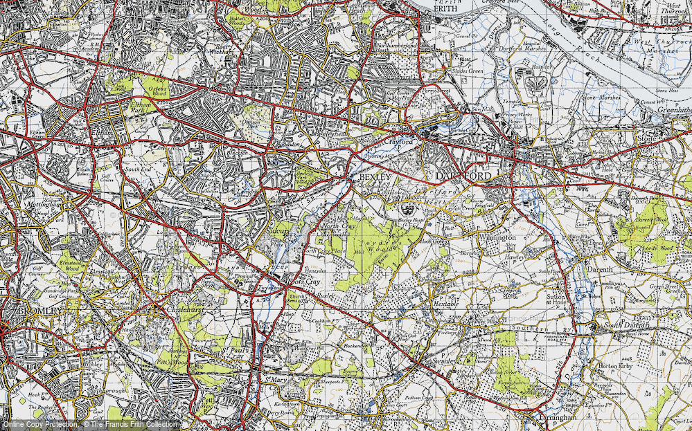Old Map of North Cray, 1946 in 1946