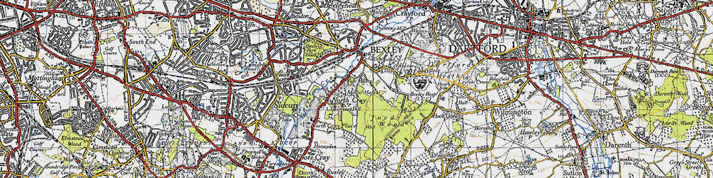 Old map of North Cray in 1946