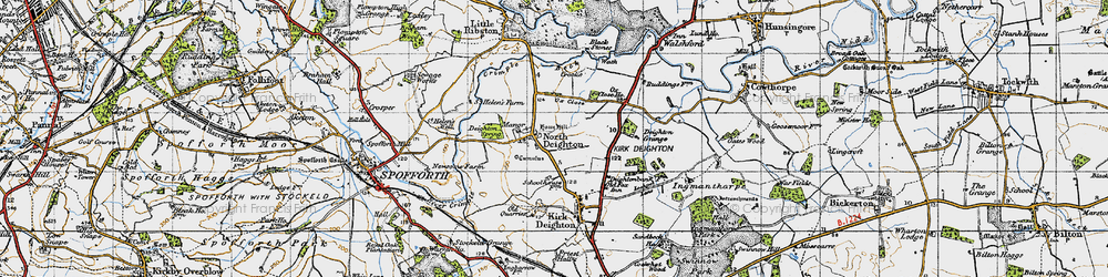 Old map of North Deighton in 1947