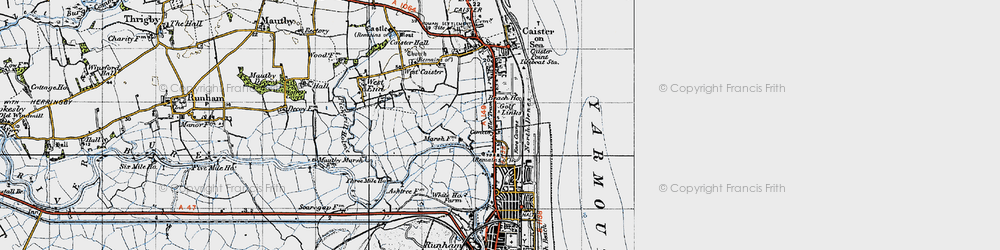 Old map of North Denes in 1945