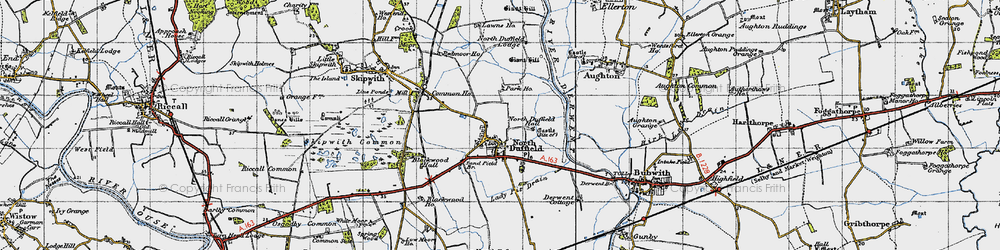 Old map of North Duffield in 1947