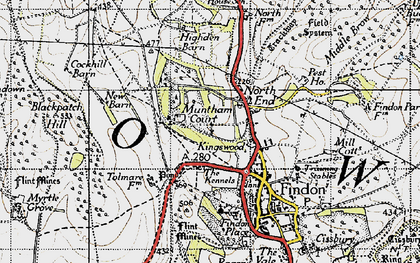 Old map of Blackpatch Hill in 1940