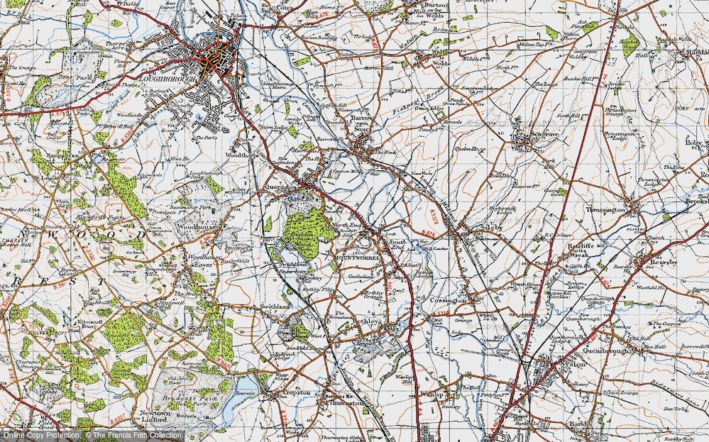 Old Map of Historic Map covering Buddon Wood in 1946