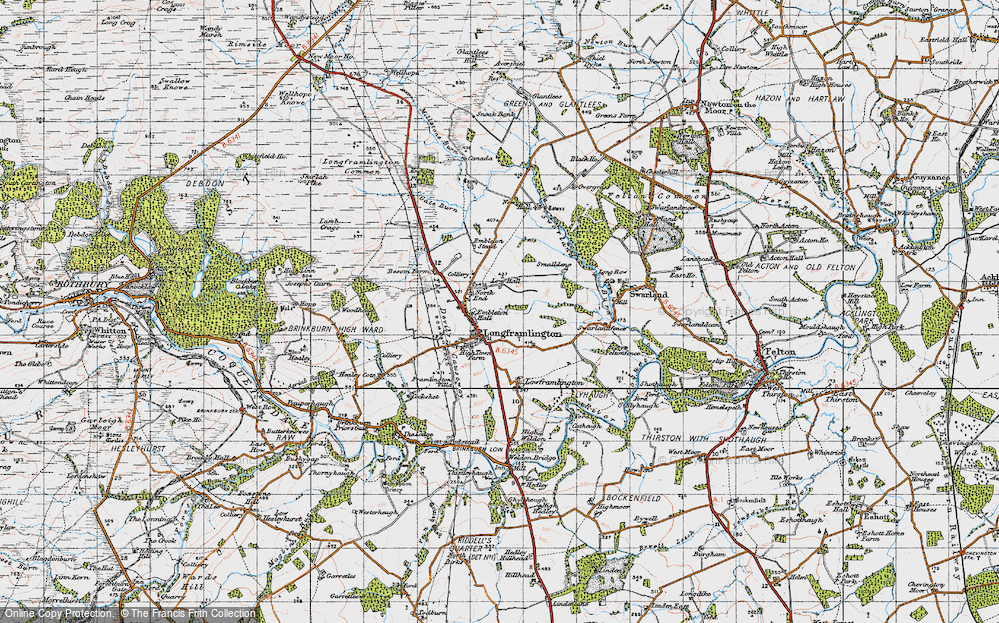 Old Map of Historic Map covering Besom Barn in 1947