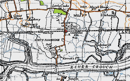 Old map of North Fambridge in 1945