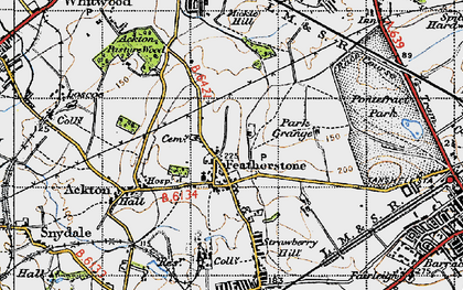 Old map of North Featherstone in 1947