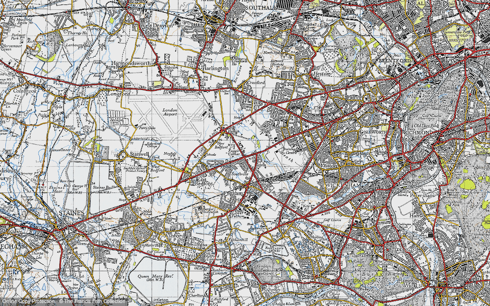 Old Map of North Feltham, 1945 in 1945