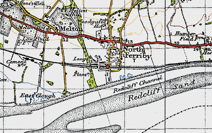 Old map of North Ferriby in 1947