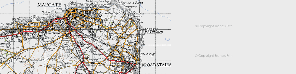 Old map of North Foreland in 1947