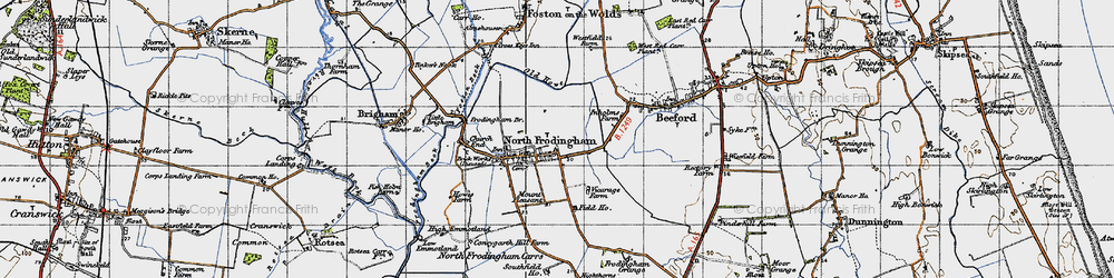 Old map of North Frodingham in 1947