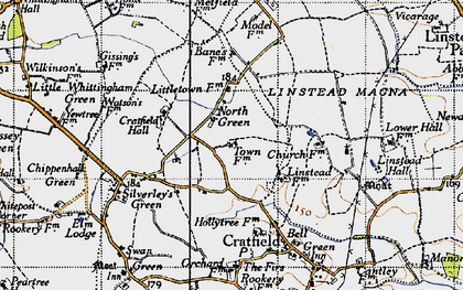 Old map of North Green in 1946