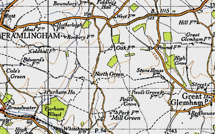 Old map of North Green in 1946