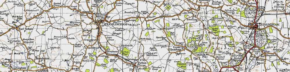 Old map of North Green in 1946
