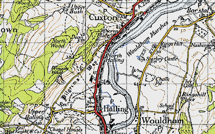 Old map of North Halling in 1946