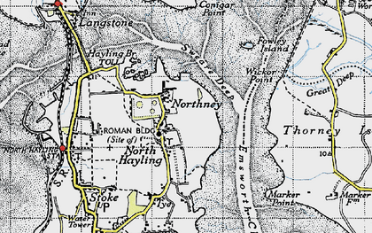 Old map of North Hayling in 1945