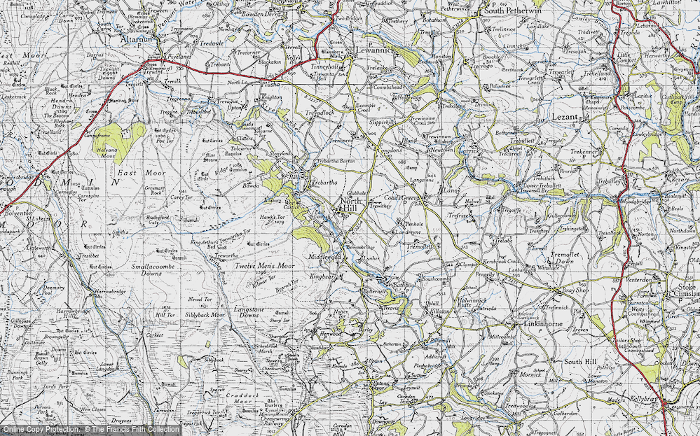 Old Map of North Hill, 1946 in 1946