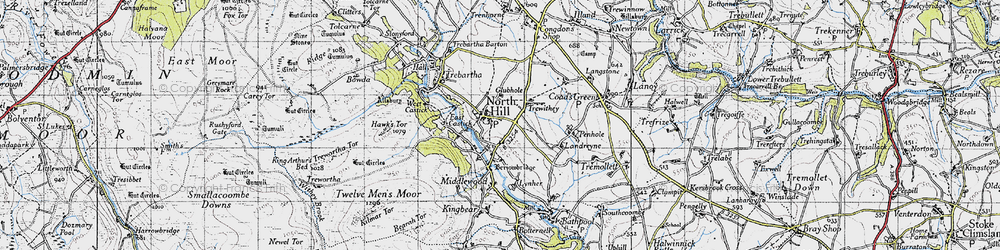 Old map of North Hill in 1946
