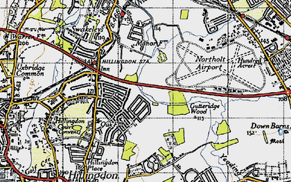 Old map of North Hillingdon in 1945