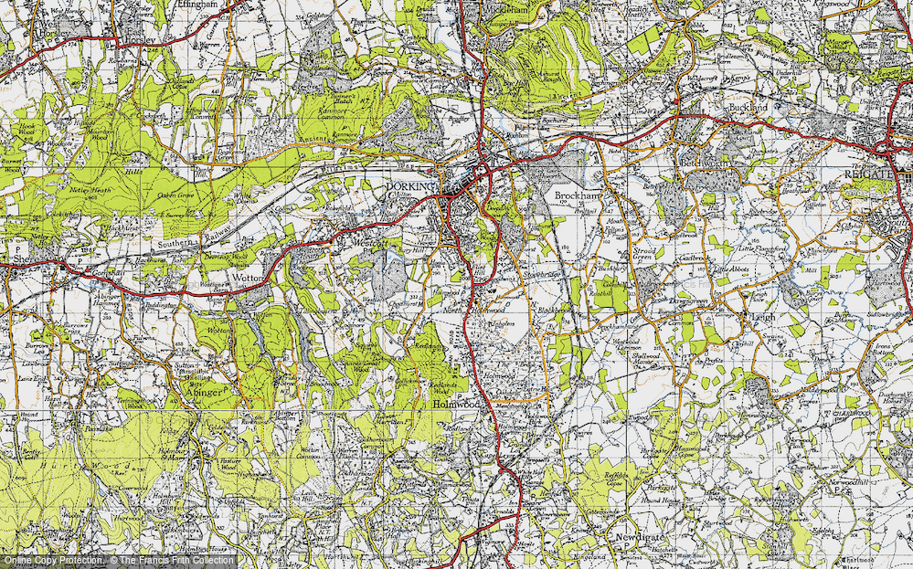 Old Map of North Holmwood, 1940 in 1940