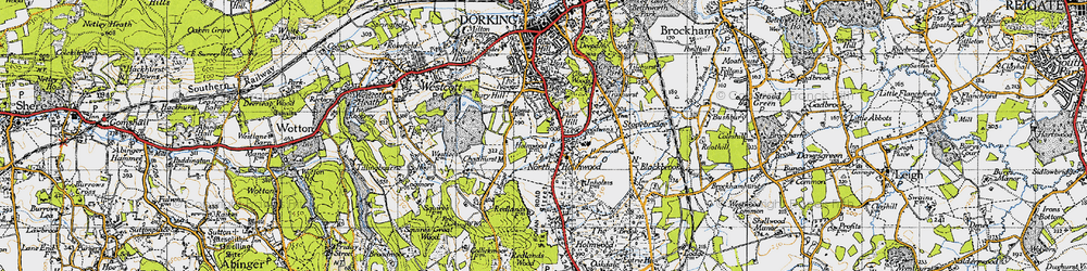 Old map of North Holmwood in 1940