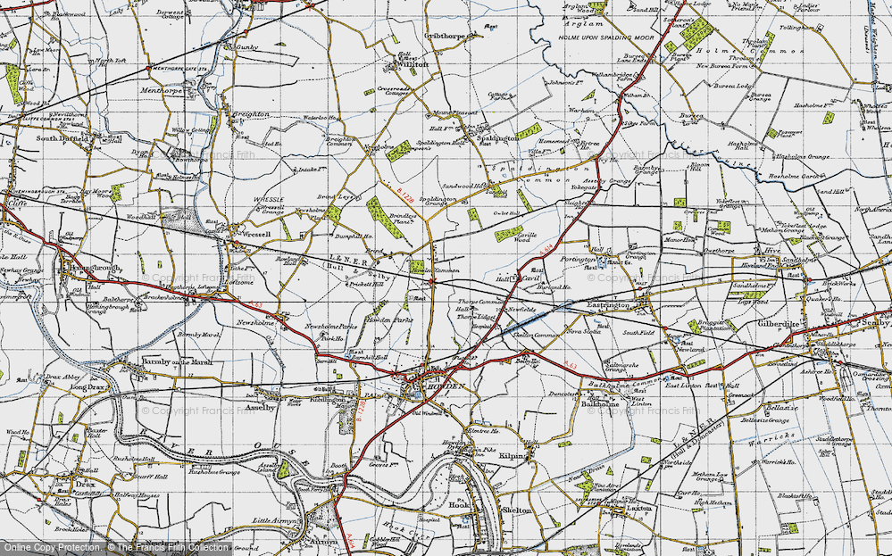 Old Map of Historic Map covering Burland in 1947