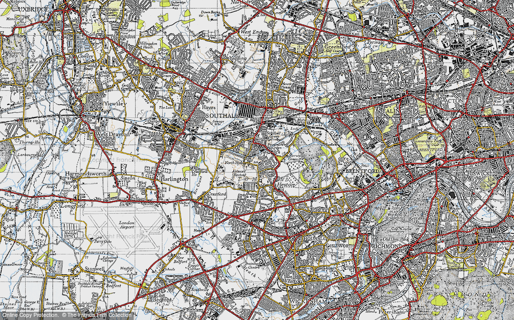 Old Map of North Hyde, 1945 in 1945