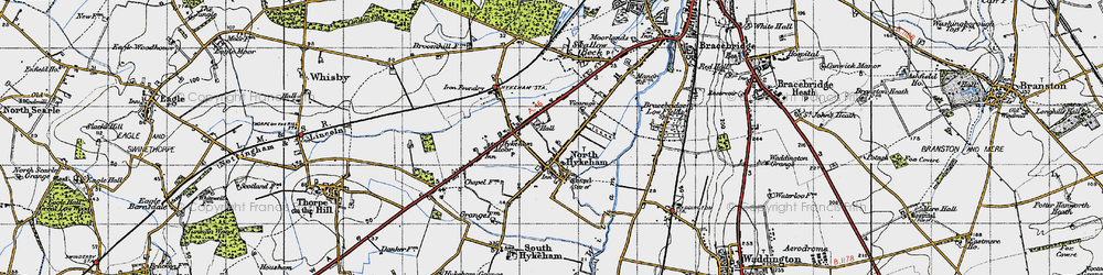 Old map of North Hykeham in 1947