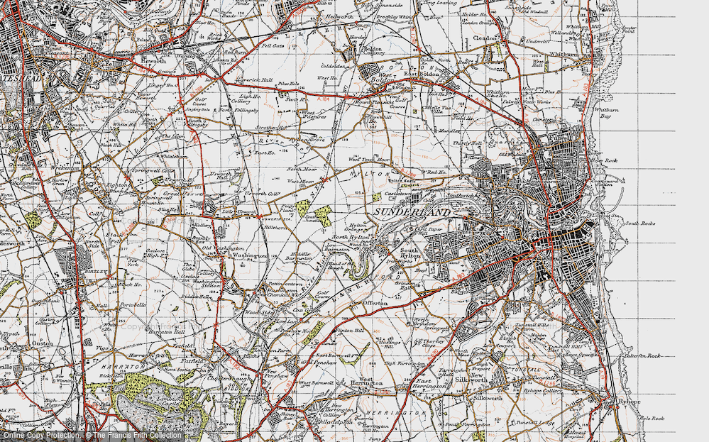 Old Map of North Hylton, 1947 in 1947