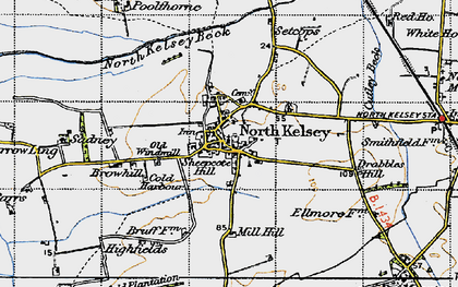 Old map of North Kelsey in 1947