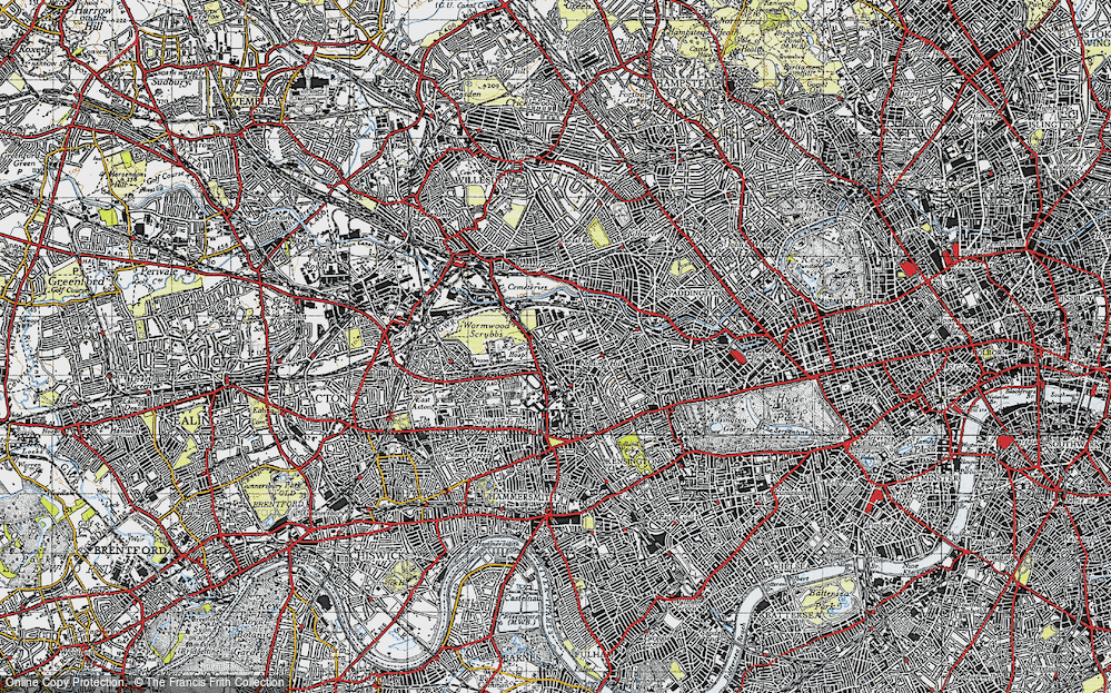 Old Map of North Kensington, 1945 in 1945