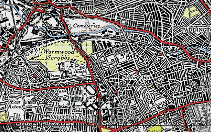 Old map of North Kensington in 1945