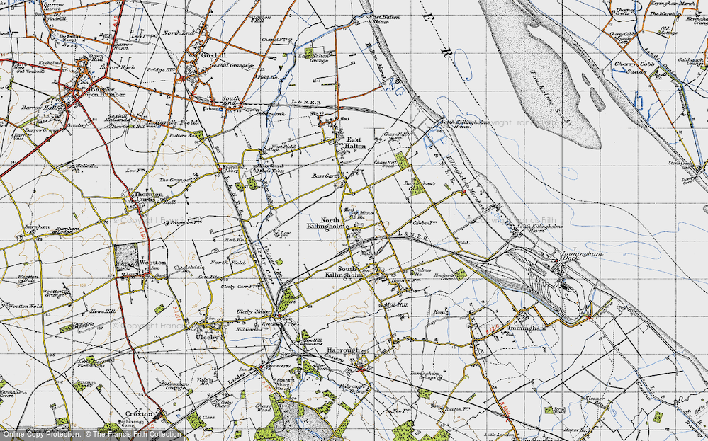 Old Map of Historic Map covering Burkinshaw's Covert in 1947