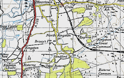 Old map of North Kingston in 1940