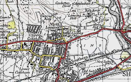 Old map of North Lancing in 1940