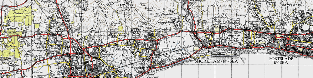 Old map of North Lancing in 1940